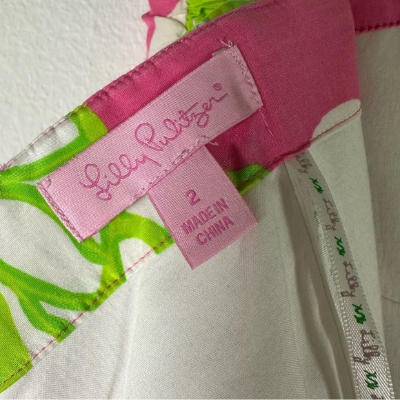 Lilly Pulitzer Silk Cotton Mini Strapless Dress Size 2 Y2K - Picture 3 of 9